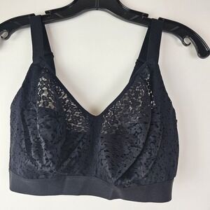 CHANTELLE Full Cup Bra Size 34DDDD Norah Comfort Wireless‎ Lace NWOT Black